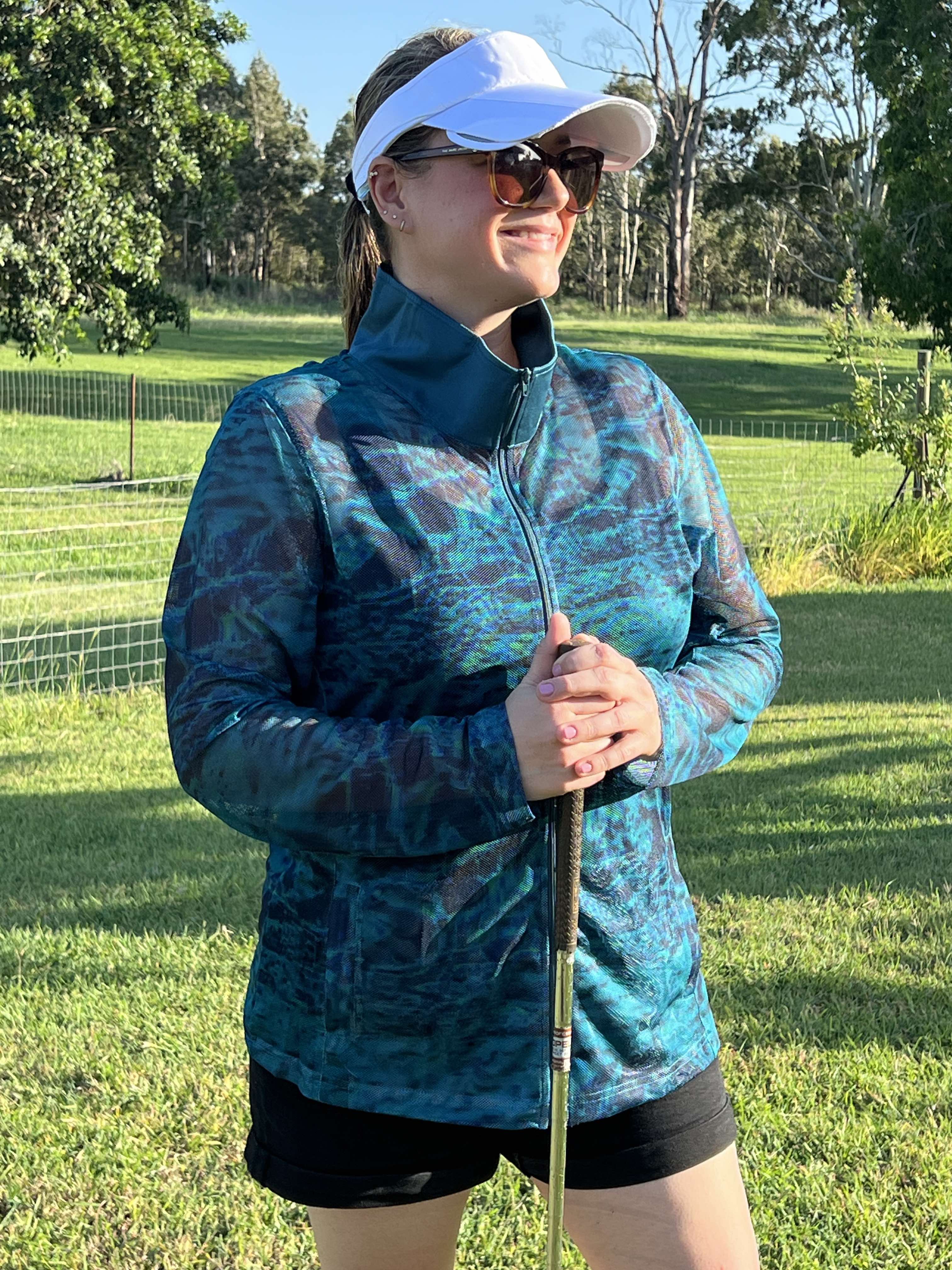 Blue Turquoise zip up Jacket